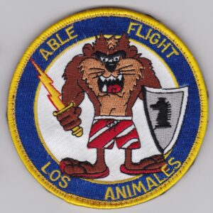 A patch with the words able flight los animales.