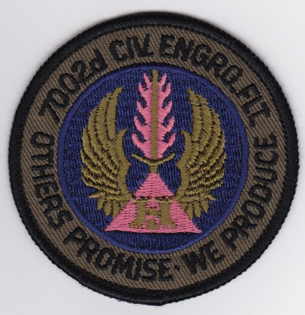 A patch that says,'others promise we promise'.