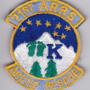 USAF 71 ARRS Squadron Patch Aerospace Rescue and Recovery Squadron Artic Rescue HH 3 Jolly Green Giant HC 130 Combat King Pararescue CSAR 1980s Velcro