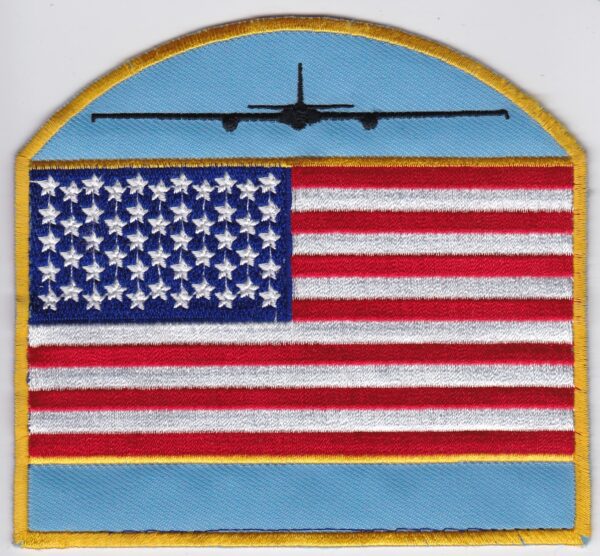 A patch with an american flag on it.