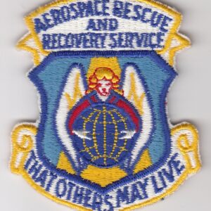 A patch with the words aero rescue and recovery service that others live.