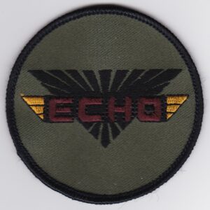 A patch with the word echo on it.