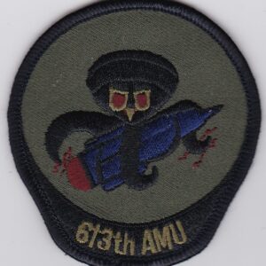 A patch with an image of a rocket on it.