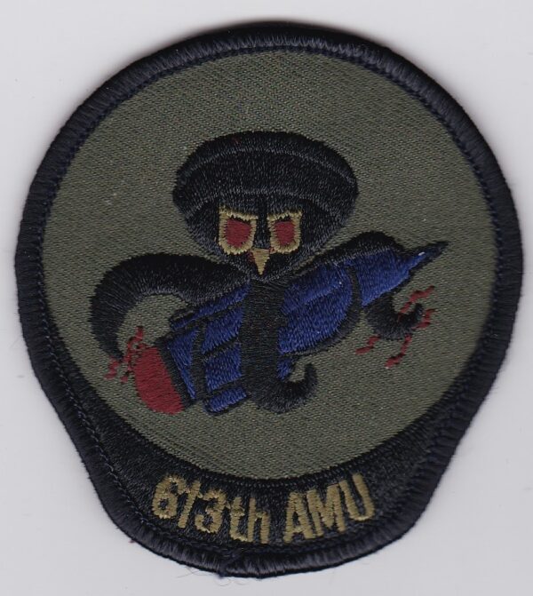 A patch with an image of a rocket on it.