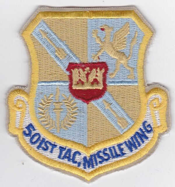 A patch with the words soft tag missile wing.