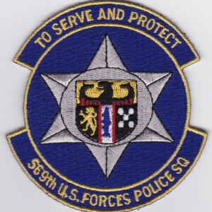 A patch with the words to serve and protect u s forces police.