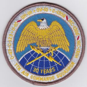 A patch with an eagle on it.