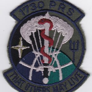 A patch with the word prs that others may live on it.