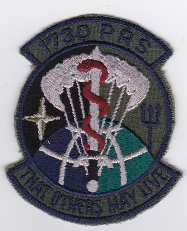 A patch with the word prs that others may live on it.