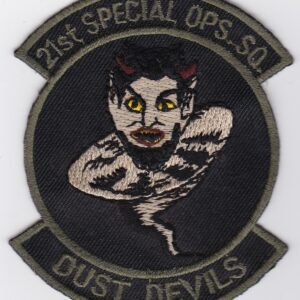 A patch with the words dust devils on it.