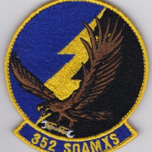 A patch with an eagle on it.