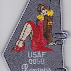 A patch with a woman on it.