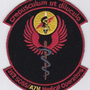 A patch with the logo of the medical wing of the united states air force.