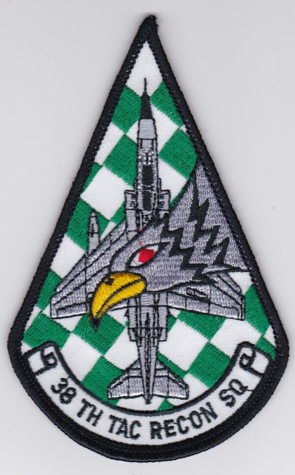 USAF 38 TRS Phantom Patch USAFE Tac Recon Squadron RF 4C A patch with an eagle on it.