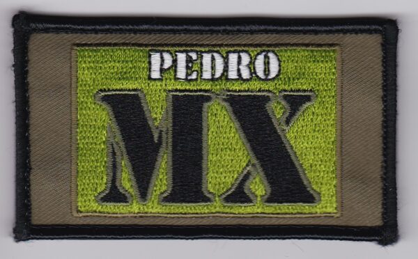 A patch with the word pedro mx on it.