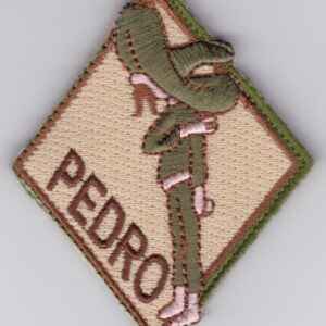 A patch with the word pedro on it.