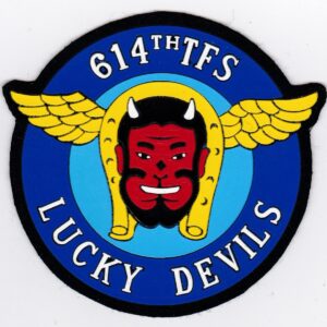 A patch with the words lucky devils on it.