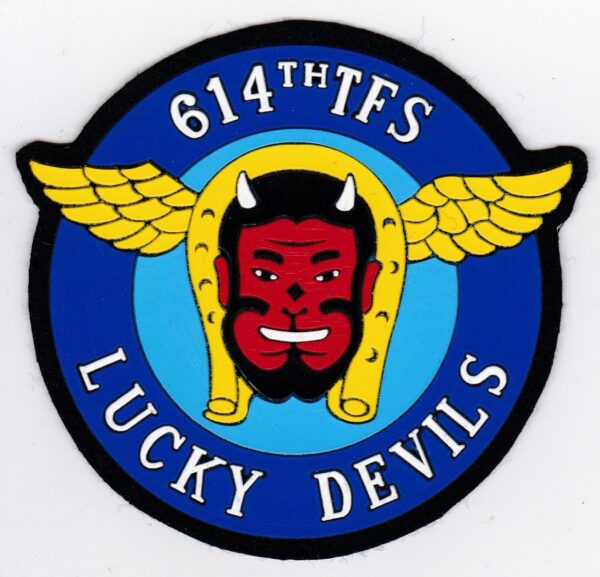 A patch with the words lucky devils on it.