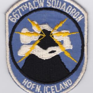 A patch with the words btac squadron hf iceland.