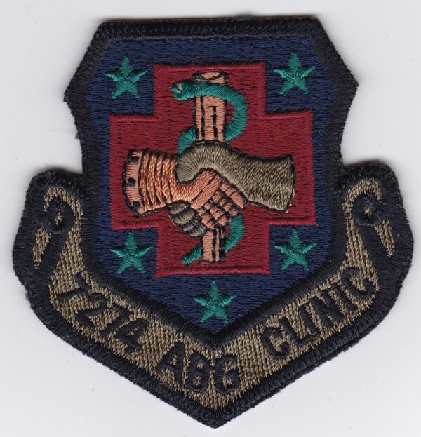 A patch with the words 774 abc clinic on it.