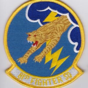 A patch with an image of an air force fighter squadron.