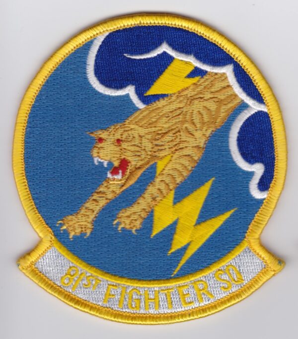 A patch with an image of an air force fighter squadron.