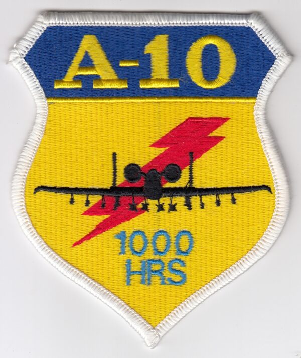 USAF patch A-10 with yellow and blue color.