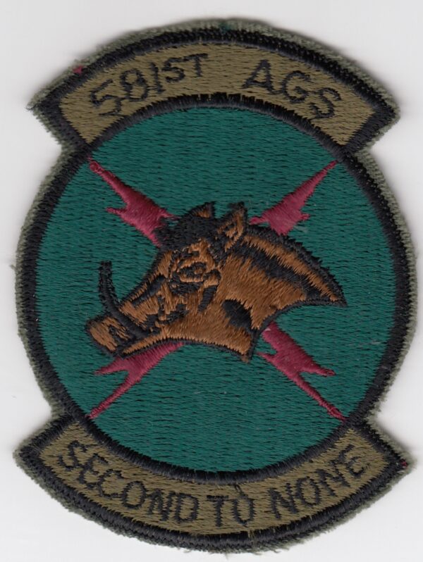 A green 50th AGS second to none patch.