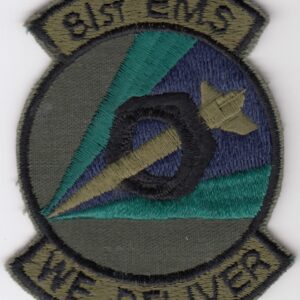 A Navy Green 8th ems we deliver patch.