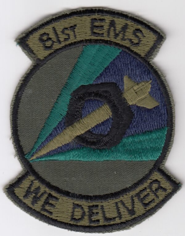 A Navy Green 8th ems we deliver patch.