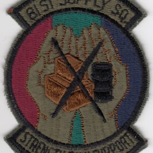 A patch with the words strength three support on it.