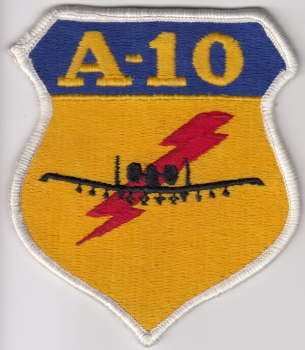 USAF patch A-10 with yellow and blue color.