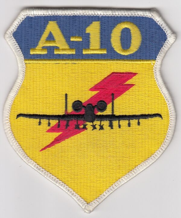 USAF patch A-10 with yellow and blue color.