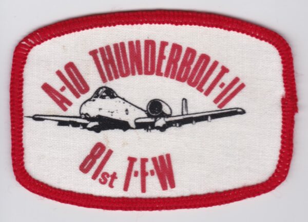 A patch with the words a-d thunderbolt ii blt fw.