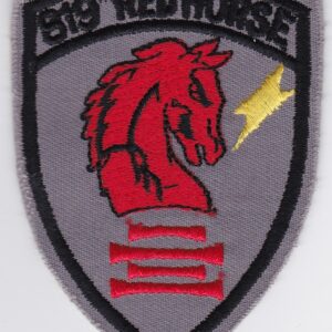 A patch with the word red horse on it.