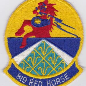 A patch with the word red horse on it.