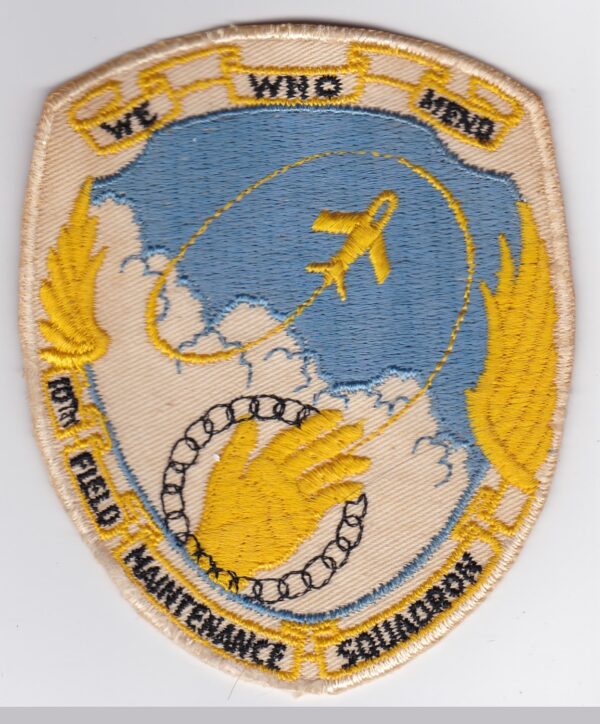 A patch with an image of a plane flying in the air.