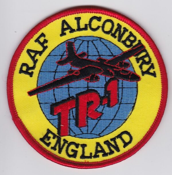 A patch with the words raf alconbury tr1 england.