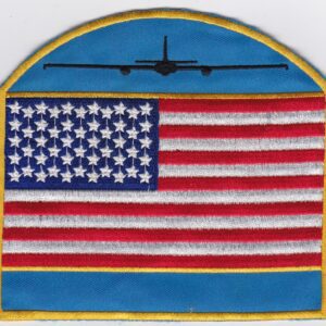 A patch with an american flag on it.