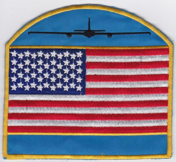 A patch with an american flag on it.