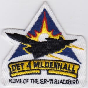 A patch with the words det 4 middleton hall home of the 1st blackbird.