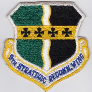 A patch with the emblem of the st strategic reconnaissance squadron.