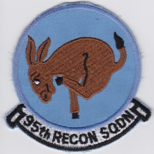 A patch with a donkey on it.