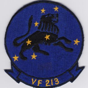 A blue patch with the words vf 123 on it.