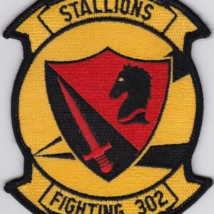 A patch that says stallion fighting 302.