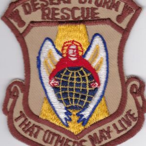 Desert storm rescue patch.
Product Name: USAF Patch Spec Ops b 55 SOS Special Operations Squadron Rescue Desert Storm

Revised Sentence: USAF Patch Spec Ops b 55 SOS Special Operations Squadron Rescue Desert Storm.