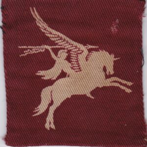 A British Army Airborne a Patch 1 And 6 Airborne Division Sign b with an image of an angel on a horse.