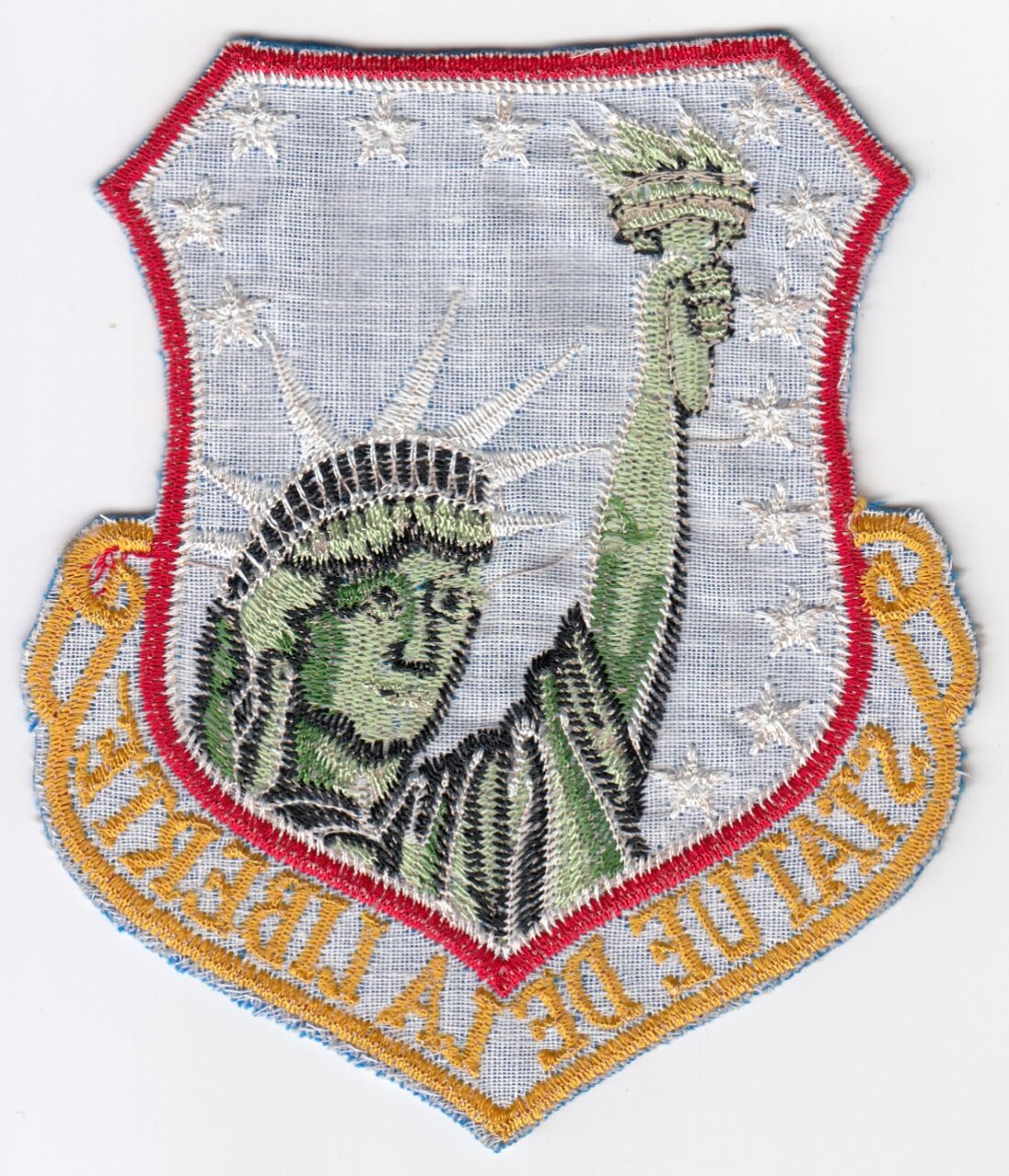 Crest 48th TFW French Made Patch Tactical Fighter Wing USAF F-100D Super Sabre 13 Stars Chaumont AB France 1958 4 Inch Variant E1 USAFE collectible rear